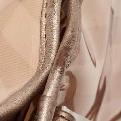 Burberry Metallic Beige Exploded Check PVC and Leather Canterbury Tote