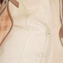 Burberry Metallic Beige Exploded Check PVC and Leather Canterbury Tote