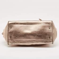 Burberry Metallic Beige Exploded Check PVC and Leather Canterbury Tote