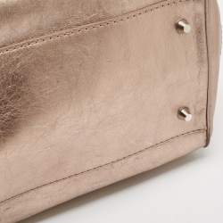 Burberry Metallic Beige Exploded Check PVC and Leather Canterbury Tote