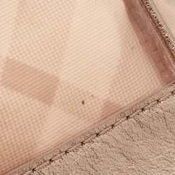 Burberry Metallic Beige Exploded Check PVC and Leather Canterbury Tote