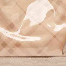 Burberry Metallic Beige Exploded Check PVC and Leather Canterbury Tote