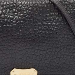 Pre Owned Burberry Black Grained Leather Madison Chain Bag