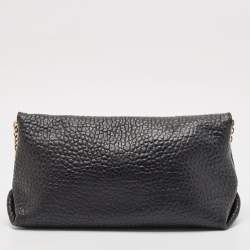 Pre Owned Burberry Black Grained Leather Madison Chain Bag