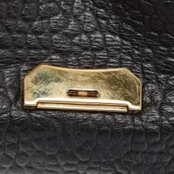Pre Owned Burberry Black Grained Leather Madison Chain Bag