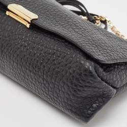 Pre Owned Burberry Black Grained Leather Madison Chain Bag