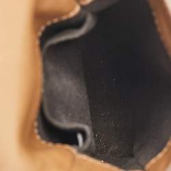 Burberry Black/Brown House Check Canvas and Leather Vertical Belt Buckle Bag