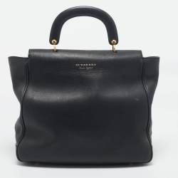 Burberry Black Leather DK88 Top Handle Bag