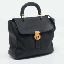 Burberry Black Leather DK88 Top Handle Bag