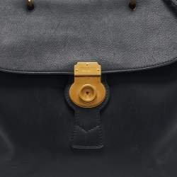 Burberry Black Leather DK88 Top Handle Bag