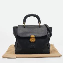 Burberry Black Leather DK88 Top Handle Bag