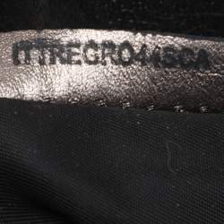 Burberry Grey/Black Beat Check Nylon and Patent Leather Lowry Tote