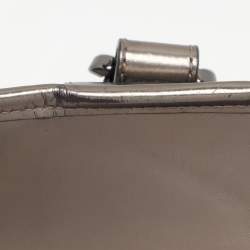 Burberry Grey/Black Beat Check Nylon and Patent Leather Lowry Tote