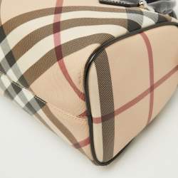 مملوكة مسبقًا Burberry Beige/Black Nova Check PVC and Leather Chester Boston Bag