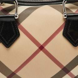 مملوكة مسبقًا Burberry Beige/Black Nova Check PVC and Leather Chester Boston Bag