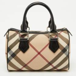 مملوكة مسبقًا Burberry Beige/Black Nova Check PVC and Leather Chester Boston Bag