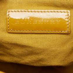 Burberry Mustard Yellow Patent Leather Large Bilmore Tote