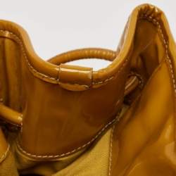 Burberry Mustard Yellow Patent Leather Large Bilmore Tote