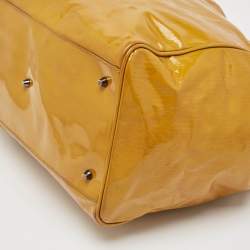 Burberry Mustard Yellow Patent Leather Large Bilmore Tote