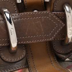 Burberry Brown House Check Canvas and Leather Beaton Tote