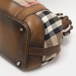 Burberry Brown House Check Canvas and Leather Beaton Tote