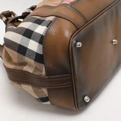Burberry Brown House Check Canvas and Leather Beaton Tote