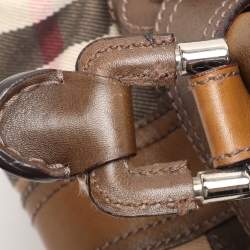 Burberry Brown House Check Canvas and Leather Beaton Tote