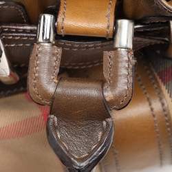 Burberry Brown House Check Canvas and Leather Beaton Tote