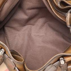 Burberry Brown House Check Canvas and Leather Beaton Tote