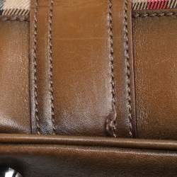 Burberry Brown House Check Canvas and Leather Beaton Tote