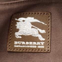 Burberry Brown House Check Canvas and Leather Beaton Tote