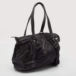 Burberry Black Super Nova Check Nylon Diaper Bag