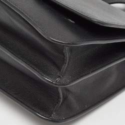 Pre Owned Burberry Black Leather Medium TB Shoulder Bag