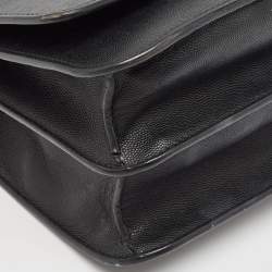 Pre Owned Burberry Black Leather Medium TB Shoulder Bag