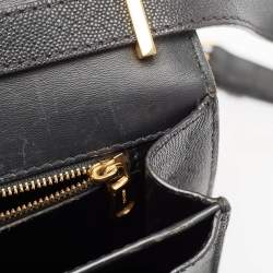Pre Owned Burberry Black Leather Medium TB Shoulder Bag