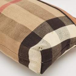 Burberry Brown/Beige House Check Canvas and Leather Farley Crossbody Bag