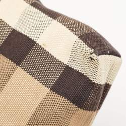 Burberry Brown/Beige House Check Canvas and Leather Farley Crossbody Bag