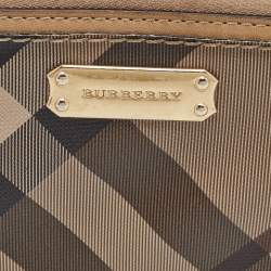 Burberry Beige Nova Check Coated Canvas Zip Around Wallet