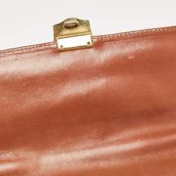 Burberry Beige/Brown Haymarket Coated Canvas and Leather Pushlock Top Handle Bag