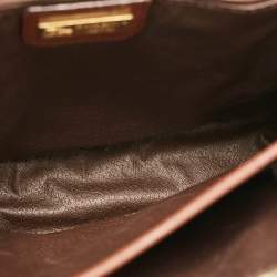 Burberry Beige/Brown Haymarket Coated Canvas and Leather Pushlock Top Handle Bag