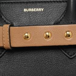 Burberry Black/Brown Leather Baby Belt Tote