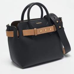 Burberry Black/Brown Leather Baby Belt Tote