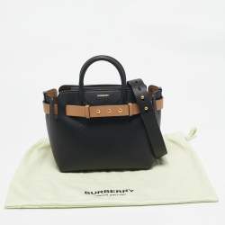 Burberry Black/Brown Leather Baby Belt Tote