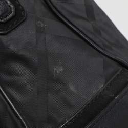 Burberry Black Check Nylon and Leather Maskell Hobo