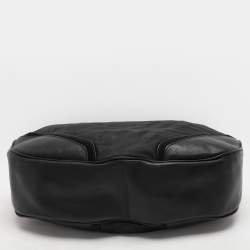 Burberry Black Check Nylon and Leather Maskell Hobo