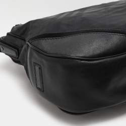 Burberry Black Check Nylon and Leather Maskell Hobo