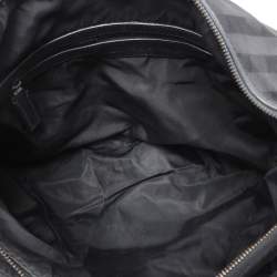 Burberry Black Check Nylon and Leather Maskell Hobo