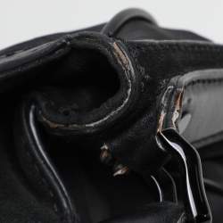 Burberry Black Check Nylon and Leather Maskell Hobo