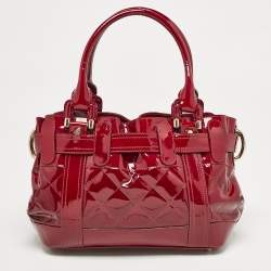 مملوكة مسبقًا حقيبة يد توتس بربري بيبي بتون جلد مبطن أسود