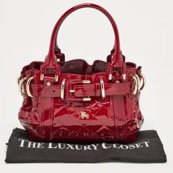 مملوكة مسبقًا حقيبة يد توتس بربري بيبي بتون جلد مبطن أسود